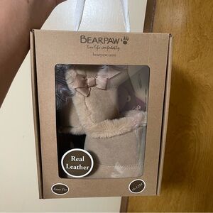 BearPaw Beige Baby Booties with Bow New in box